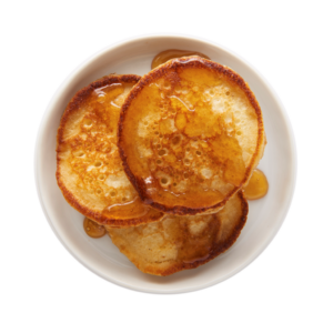 Ideal Protein Golden Pancake Mix shown ready to eat on a plate – high protein, low carb snack for weight loss.